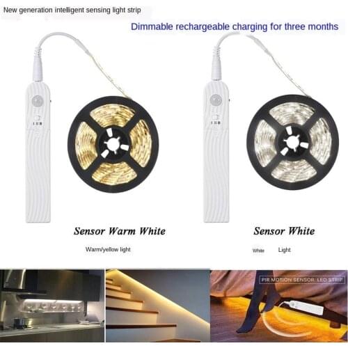 PIR Motion Sensor Under Cabinet Lights LED Strip Light For Kitchen LED Bedside Stairs Wardrobe Night Security Lamp Battery case