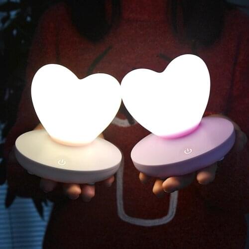 Led Bedroom Night Light Bed Lamp Love Light Colourful Holiday Creative Rechargable Bulb for Baby Bedroom Luminar Cute Lamp