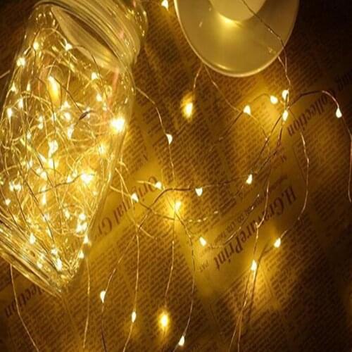 Solar Powered Copper Wire LED String Light Outdoor Holiday Light Led String Lamp Led Light Wedding Party Decoration Solar Lamp