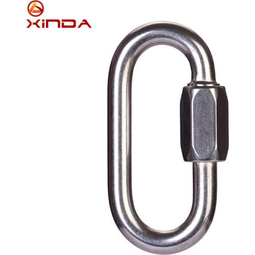 XINDA 22KN Professional Stainless Steel O-Shape Screw Gates mountaineering Carabiner Main Lock Rock Climbing Safety Buckle