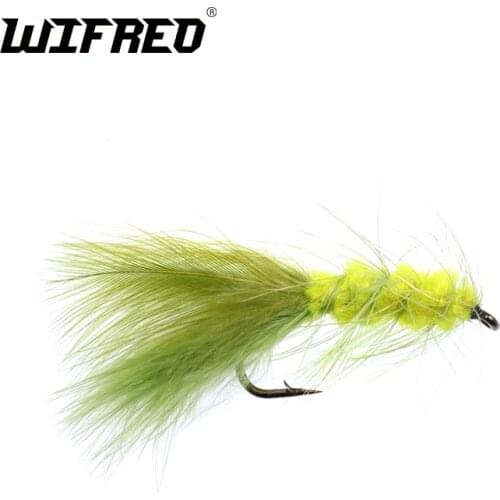 Wifreo #8 10pcs Olive Wooly Bug Streamer Fly Trout Fishing Flies