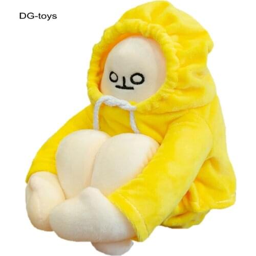 Funny Banana Man Figure Toy Stuffed Hooded Sweater Boy Man Doll Trick Wronged Boyfirend Hug Toys For Girl Gift Present