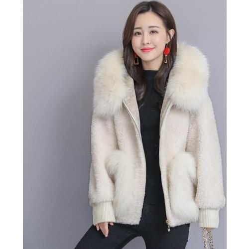 Autumn Winter Coat Women Hooded Faux Fur Coat Pink Furry Jacket Fashion Korean Plus Size Manteau Femme Hiver 2020 KJ3974