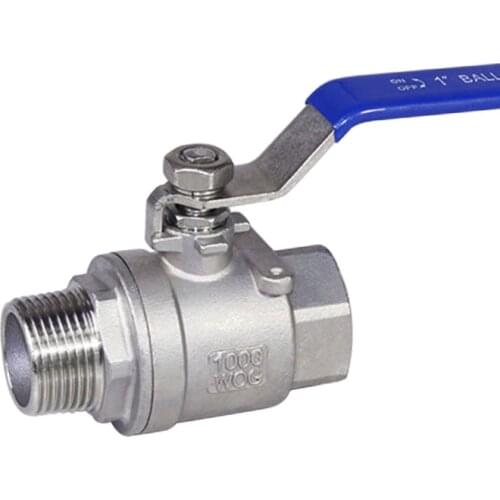 1/2" BSP Female to Male 304 Stainless Steel 2-Piece Ball Valve Full Port Water Steam 2.5Mpa