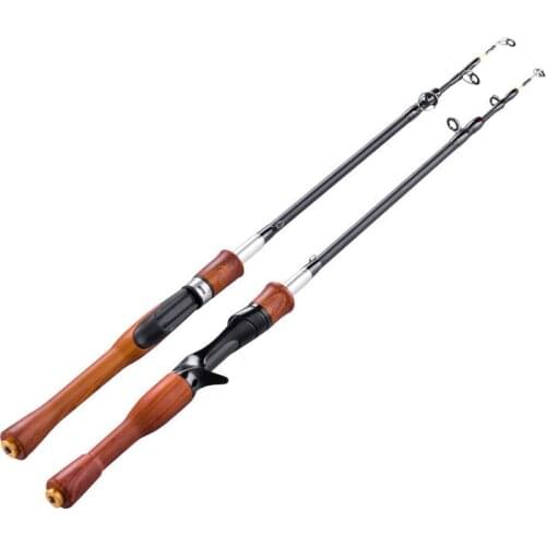 1PCS Ice fishing rod telescopic rotary rod carbon wood handle carp fishing rod sea rock rod ultra light rod
