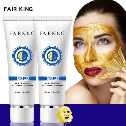 2PCS Remove Blackhead Acne Treatment Facial Mask Gold Tearing Pores Shrink Anti-Aging Face Cream Deep Cleansing Skin Care Oil