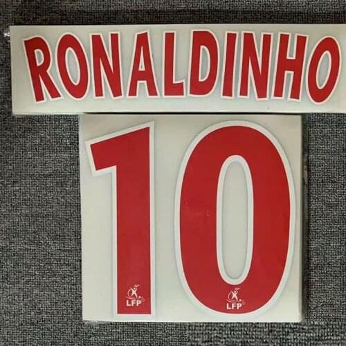 2001-2002 #10 Roaldinho Nameset Printing Heat Transfer Soccer Patch Badge