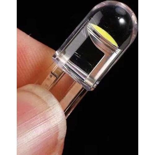 4 Pcs W5W 194 T10 Glass Housing Cob LED Car Bulb 6000K White Green Blue Red 7 Colors License Plate Lamp Dome Light Bright