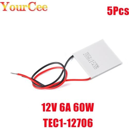 5Pcs TEC1-12706 Heatsink Thermoelectric Cooler Peltier Plate Module 12V 60W