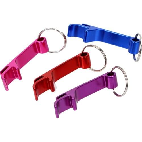 Keyring Keychain Bar Tools Drink Opening Tool Portable Aluminum Wine Bear Bottle Opener Kitchen Gadgets Random Color