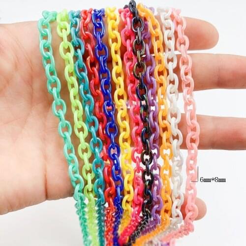 50cm*10pieces diy ab plating Acrylic Link Chain.Lobster Clasp Key chains.For woman Necklace jewelry Making accessories 2021charm