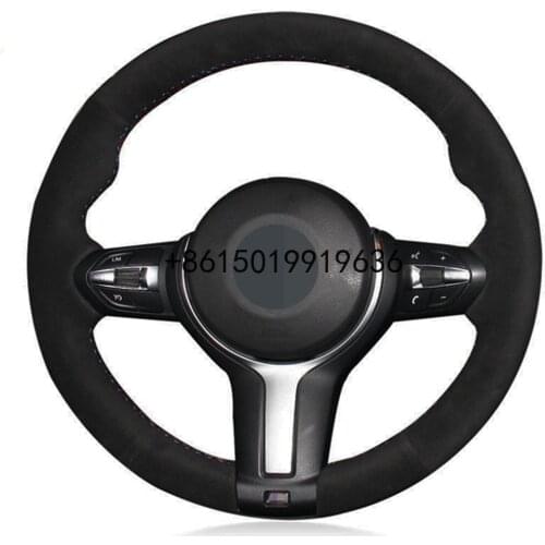 Car Steering Wheel Cover DIY Black Suede For BMW F87 M2 F80 M3 F82 M4 M5 F12 F13 M6 F85 X5 M F86 X6 M F33 F30