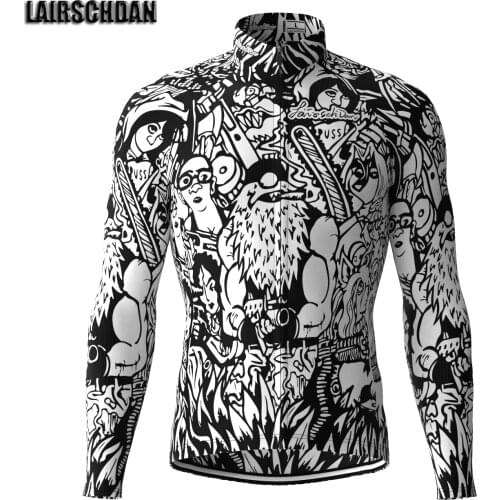 Black white cycling jerseys maglia mtb racing long sleeve bicycle jersey men cyclist shirt funny bike clothing koszulka rowerowa