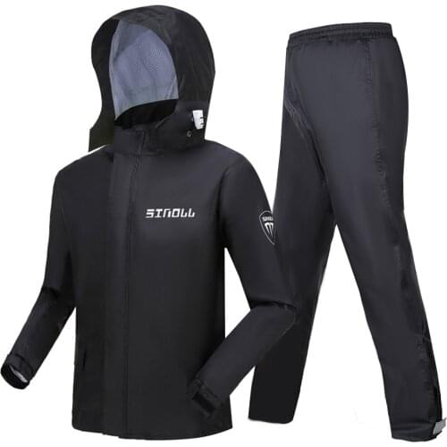 Black Waterproof Motorcyclist Rain Suit Moto Raincoat Rain Coat Jacket Pants Motorcycle Fishing Motorbike Biker Rain Set Summer