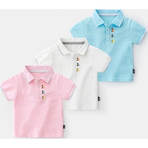 Children summer Polo-shirt cotton Texture Boys Polo Shirt Cartoon Print Jchao Kids Polo Shirts School Clothes Sport Shirts