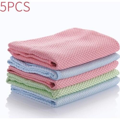 Home Washing Dish Towel Fish Scale Wipe Cloth Efficient Fiber Polishing Kitchen Anti-Grease Wiping Rag Super Absorbent Cloth