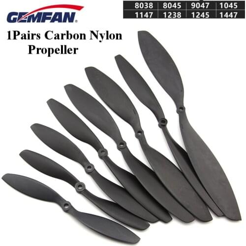 Gemfan Carbon Nylon Propeller CW CCW 8038 8045 9047 1038 1045 1050 1147 1238 1245 for RC Multirotor Airplane Fixed-Wing Drones