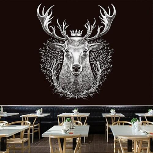 Deer tapestry black wall fabric bedroom backdrop leopard horse wall carpet tapisserie murale