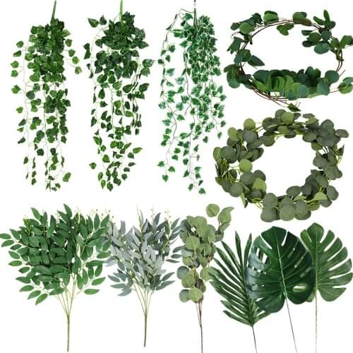 Artificial Plants Green Ivy Leaves Artificial Vine Fake Plants Leaf Garland Plants Vine Party Supplies Wedding Garden Home Decor