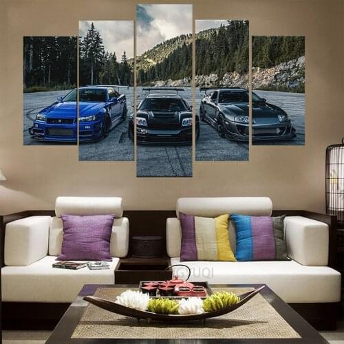 JDM Car 5 Piece Canvas Wall Art Print Home Decor HD Pictures 5 panel poster Paintings