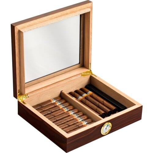 Cedar Wood Cigar Travel Humidor Box Portable Cigar Case W/ Humidifier Hygrometer Cigar Humidor Box For Cigars Container