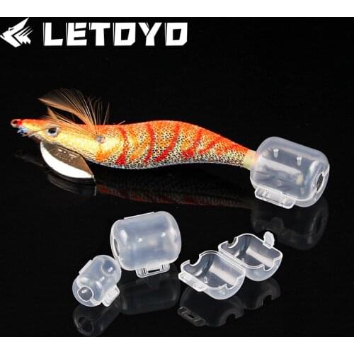 LETOYO 10Pcs/Lot Cheaper Squid Hook Protective Case Storage 1.3g/2.2g/2.6g Squid Jig Cover Shrimp Umbrella Hooks Fishing Tackle