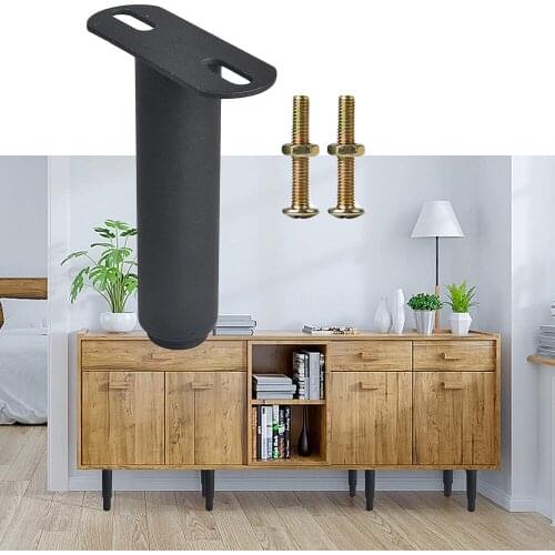 1Pcs Metal Furniture Legs, Adjustable Round Bed Sofa Desk Cabinet Foot Legs, Heavy Duty Thickened Replacement Table Chair Bed