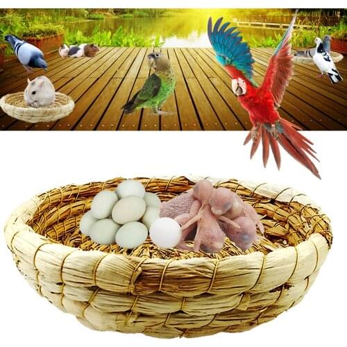 Natural Grass Bird Nest Rabbit Hamster Straw House Guinea Pig Chinchilla Dutch Nest Bird Cage Bird Egg Container Breeding