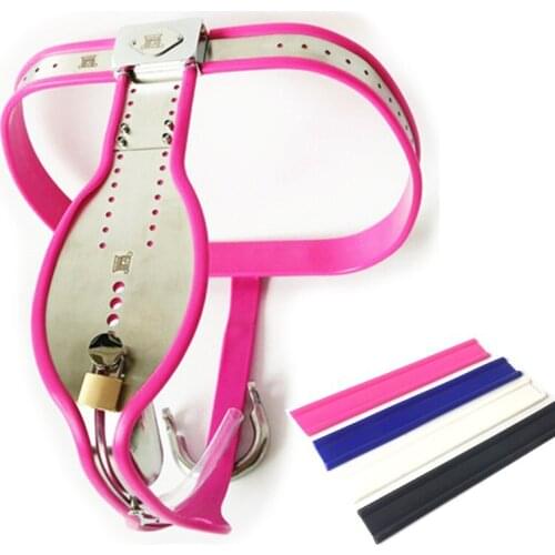 Stainless Steel Chastity Belt Wire Waist Adjustable Size Penis Bondage Chastity Pants T-shape Chastity Cage Toys for Men G7-4-56