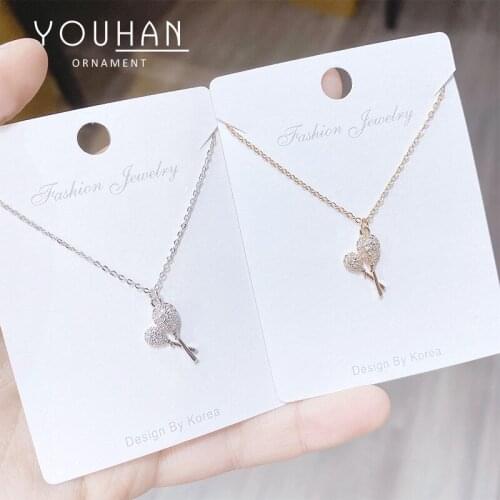 Fresh Cartoon Girl Balloon Necklace Zircon Clavicle Chain Short TikTok Same Style Female Necklace Korean Ornament