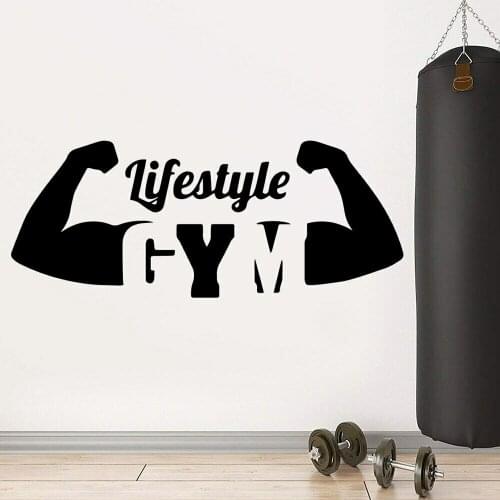 New product gym fashion wallpaper fitness lifestyle decals home bedroom living room decoration fitness room art wall sticker 10