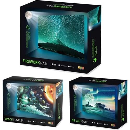 Puzzle 1000 Pieces Glowing In The Dark Sun Meteor Satellite Planets Space For Family Time Educational Jigsaw Puzzle Best Gifts