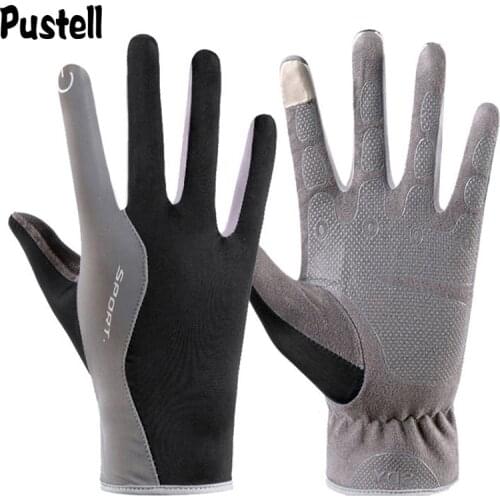 Summer Men Women Hiking Gloves Ultra-Thin Ice Silk Sun Protection Silicone Antiskid Touch Screen Outdoor Driving Gloves