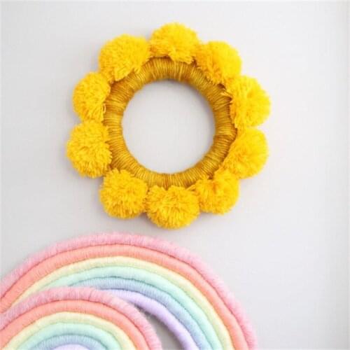 Nordic Sunflower Hanging Decor Nursery Decorations Ornament Handmade Photography Props Accessories for Kids Baby Room Decoration