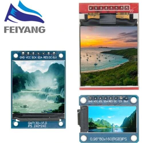 TFT Display 0.96 / 1.3 1.44 Inch IPS 7P SPI HD 65K Full Color LCD Module ST7735 Drive IC 80*160 (Not OLED) For Arduino