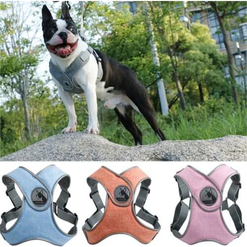 Pet Dog Adjustable Soft Breathable Harness Vest For Small Medium Dogs Puppy CollarReflective Cat Pet Dog Harness Vests