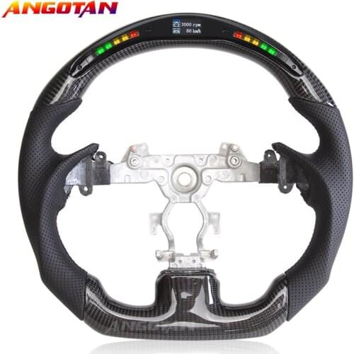 Steering Wheel Fit For InfinitiG37 Carbon Fiber LED Modification of Perforated leather steering wheel