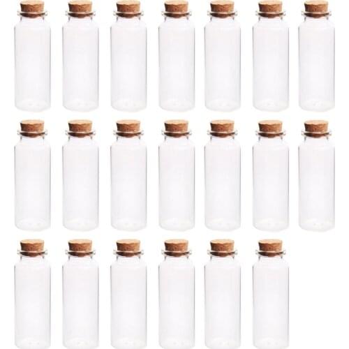20pcs 30*80MM 40ML Glass Bottle Wishing Bottle Empty Sample Storage Jars With Cork Stoppers Glass Decor Jars - Transparent