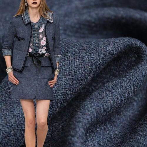 Red Raspberry Mix Blue Purple Yarn Dyed Worsted Wool Garment Materials Autumn Women Suits Pants Sewing Fabrics Freeshipping