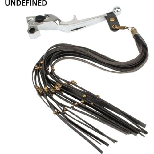 Universal Motorcycle Brake Lever Leather Covers Skull Fringe Tassels Clutch Lever Cover For Harley Indian Chieftain Dark Horse