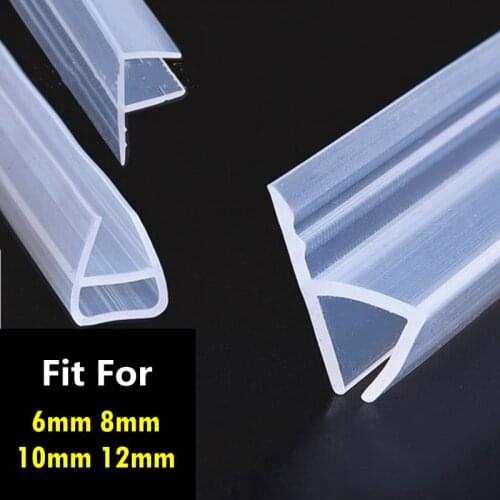 1M 6-12mm F U H Shape Glass Door Seals Silicone Rubber Shower Room Door Window Glass Seal Strip Weatherstrip Window Door