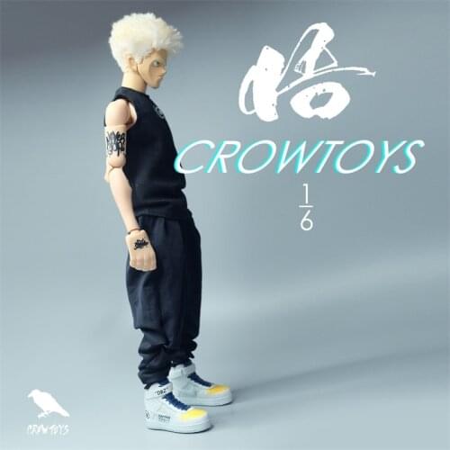 In Stock CROWTOYS Scale 1/6th Trendy For Boys Fat Loose Black Pants Trousers For 12inch Doll Figures Collection