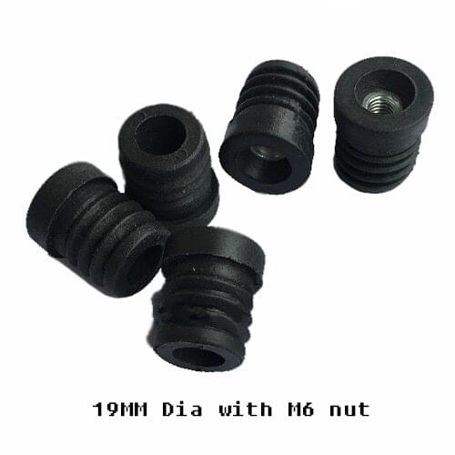 19 25 32 50 mm round feet plug M6 m8 nut pre embedded blank tube insert end Furniture Levelling Glide caster screw Feet Screw On