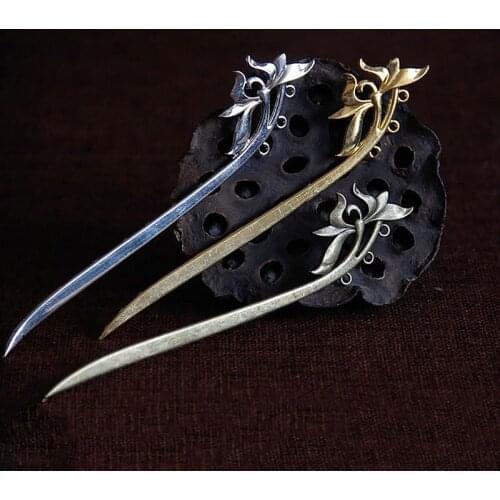 Vintage Hair Sticks Women Floral Metal New Fashion Hairpins Wedding Bride Hair Jewelry Flower Ladies Accessories Gift