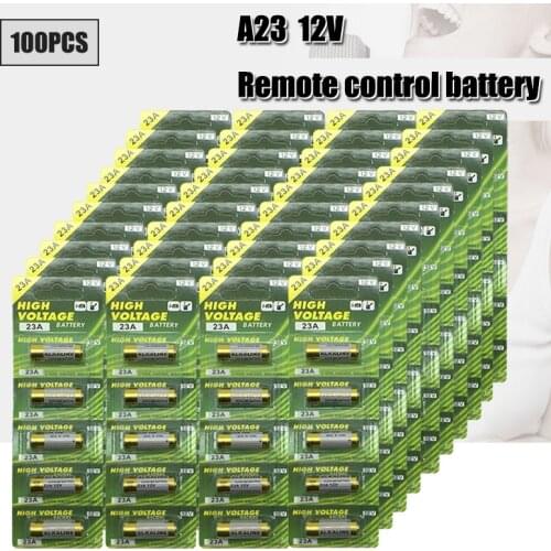 100PCS 23A 12V dry alkaline battery 23AE 21/23 A23 23GA MN21 for doorbell,car alarm,walkman,car remote control etc