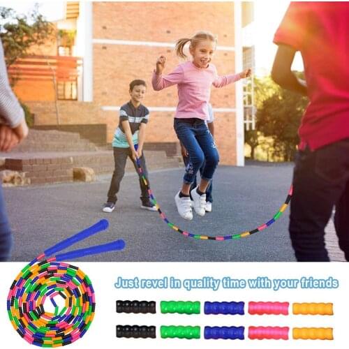 2Pcs Multicolor Double Rope Skipping Set Fancy Soft Bamboo Joint Jumping Rope Fitness Equipment for Children and Adult