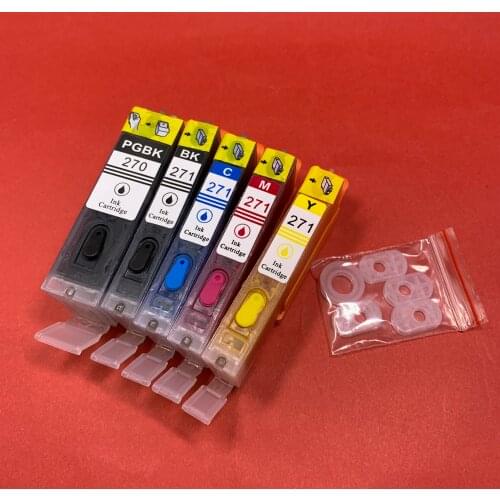 YOTAT 5pcs Full Refillable ink cartridge PGI-270 CLI-271 for Canon PIXMA MG5720 MG5721 MG5722 MG6820 MG6821 MG6822 TS5020 TS6020