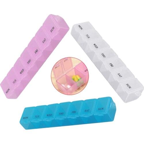 7 Days a week pill box rack storage storage pill container box pill box travel mini portable pill box 3 colors available