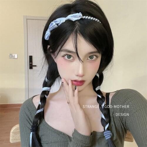 Bowknot candy color hair band female tide streamer headdress braid hair ribbon tie hair super fairy son tie hair lead band