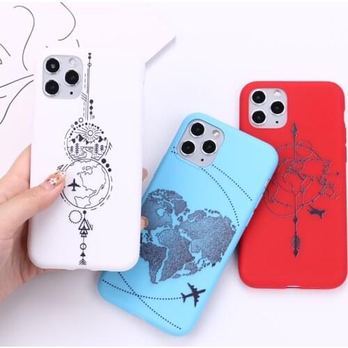 Global Travel Plane Love Phone Case For iPhone 11 Pro X XR XS Max 7 8 6 6s Plus SE 2020 12 Mini Phone Cover